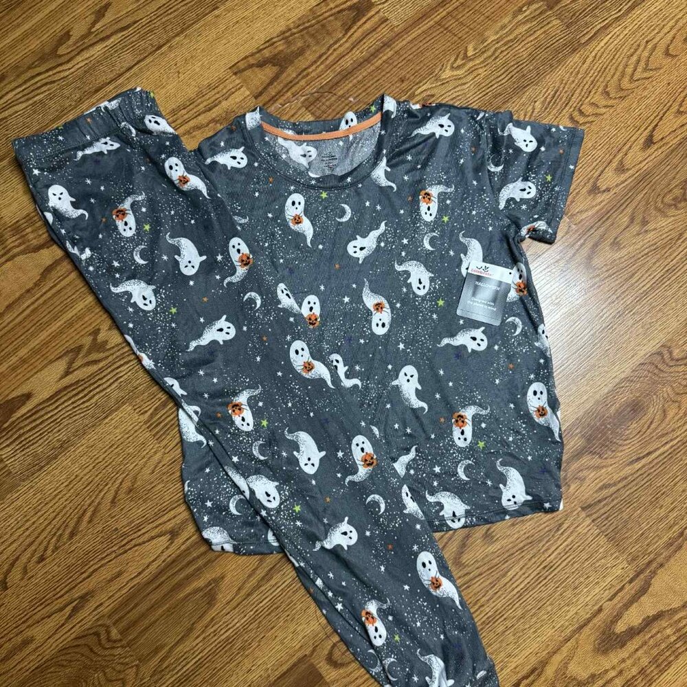 Womens Spooky Halloween Ghost Pajama Set Size Medium